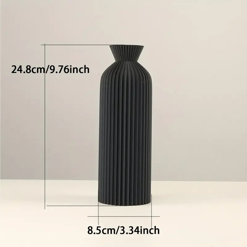 Elegant Black Plastic Vase - Boho Chic Centerpiece Clean Vanilla Store
