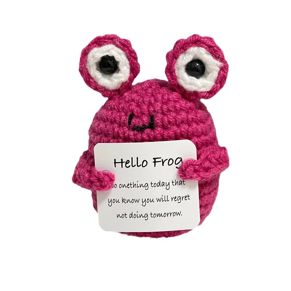 Funny Crochet Shark Doll with Card Handmade Gift Clean Vanilla Store