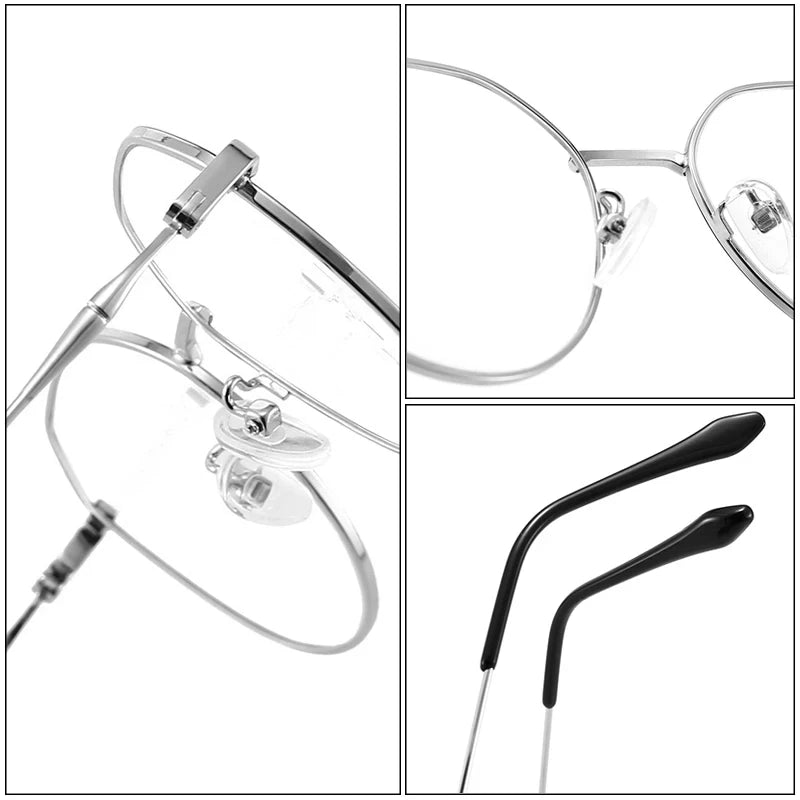 Metal Round Anti Blue Light Glasses Classic Style Clean Vanilla Store