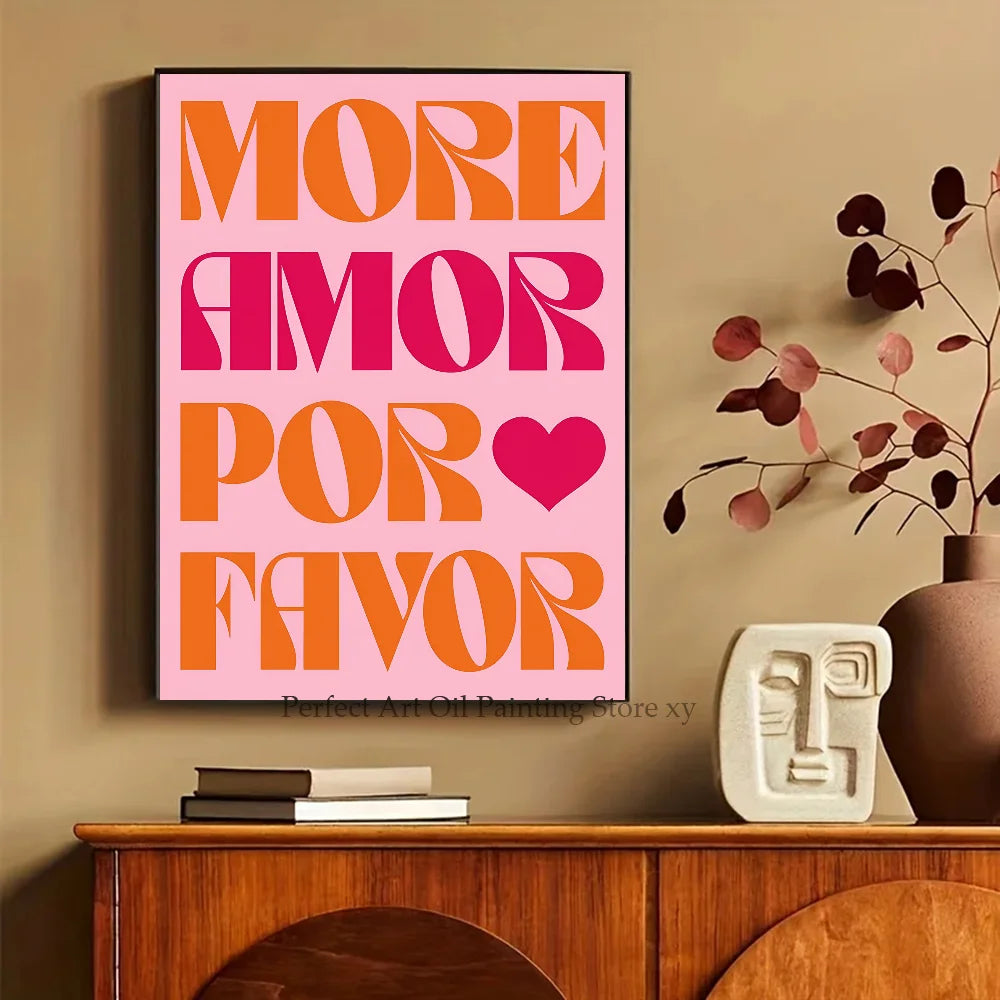 Maximalist Colorful Pink Love Poster Print Decor Clean Vanilla Store