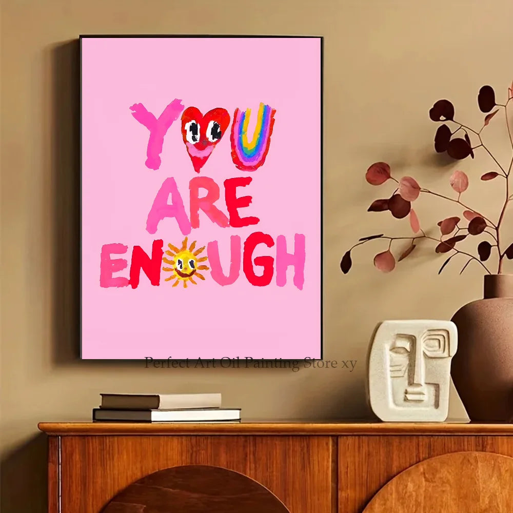 Maximalist Colorful Pink Love Poster Print Decor Clean Vanilla Store