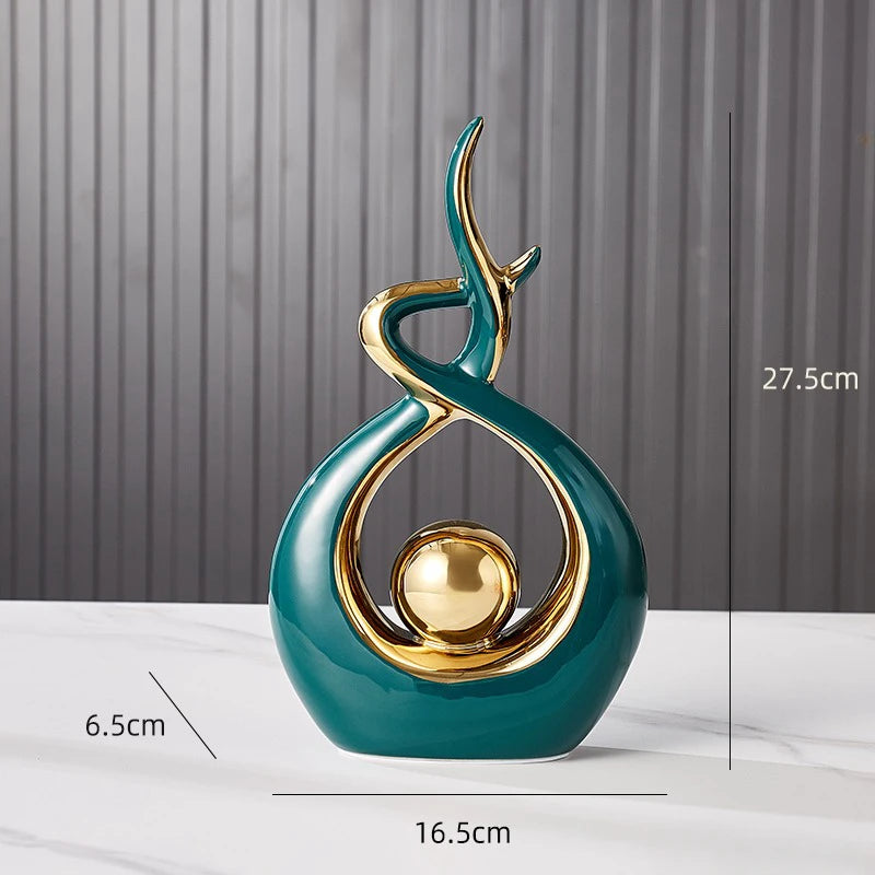 Light Luxury Modern Ceramic Abstract Sculpture Clean Vanilla Store