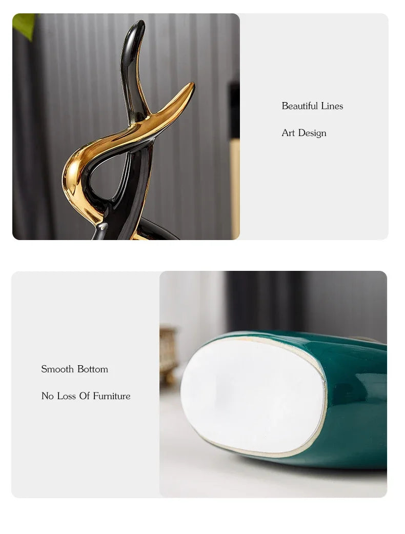 Light Luxury Modern Ceramic Abstract Sculpture Clean Vanilla Store