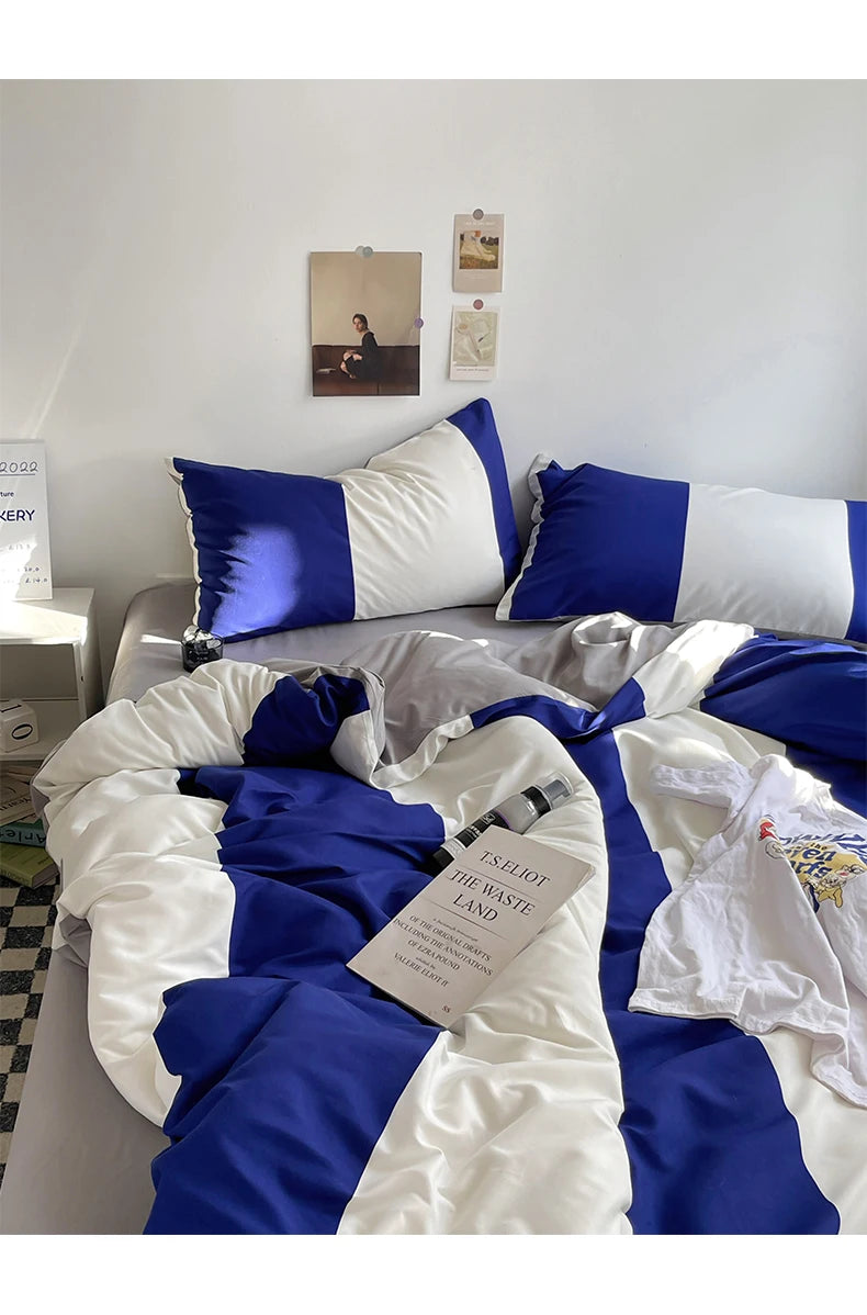 Striped Duvet Set with Pillows for Year-Round Comfort - 3 Piece Clean Vanilla Store