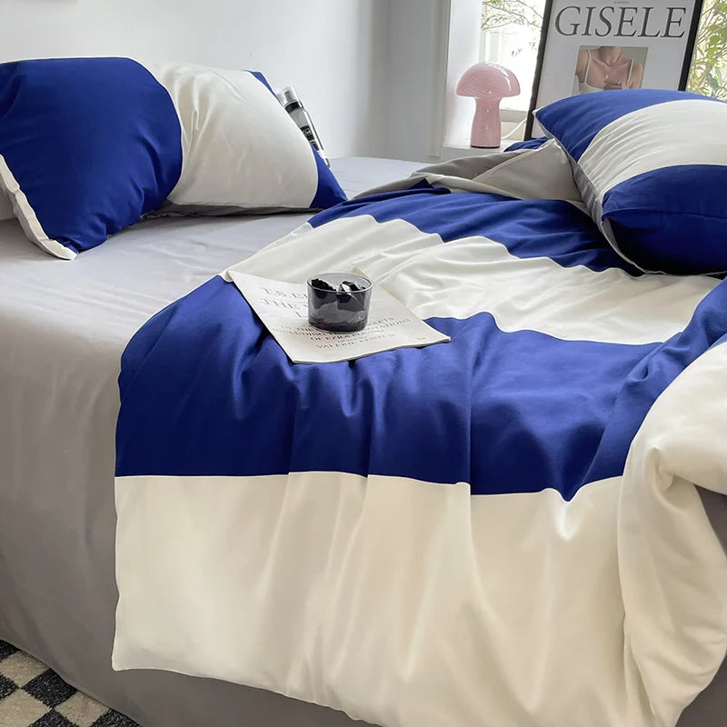 Striped Duvet Set with Pillows for Year-Round Comfort - 3 Piece Clean Vanilla Store