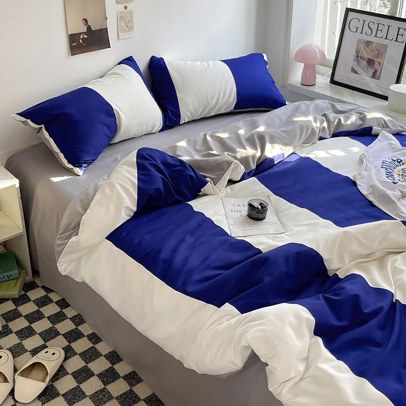 Striped Duvet Set with Pillows for Year-Round Comfort - 3 Piece Clean Vanilla Store