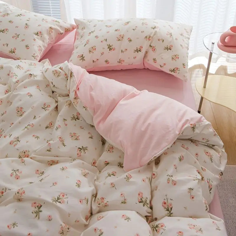 Fashion Plaid Bedding Set Brown Stripe Duvet Cover Queen Clean Vanilla Store