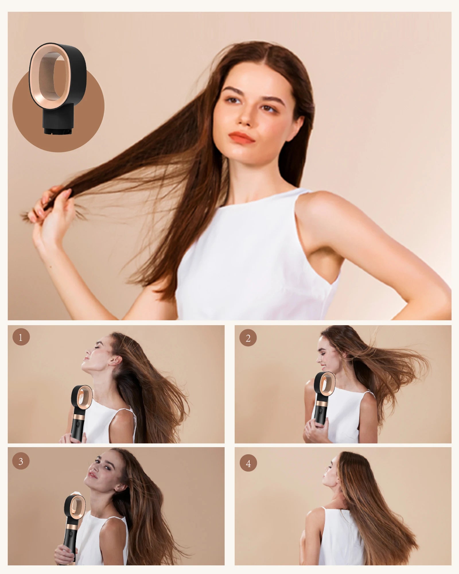Professional Blow Dryer Brush 4 In 1 for Easy Styling Clean Vanilla Store