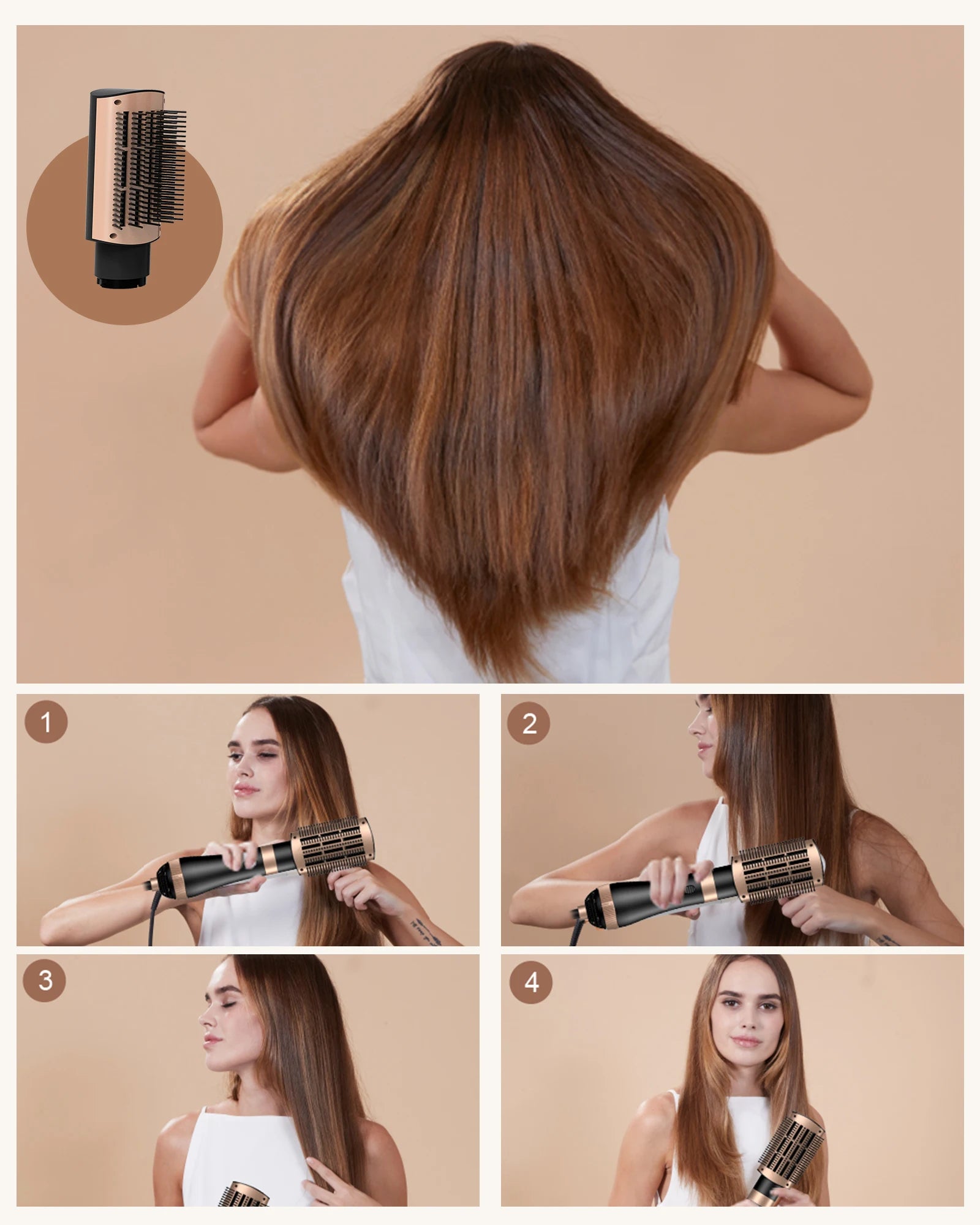 Professional Blow Dryer Brush 4 In 1 for Easy Styling Clean Vanilla Store