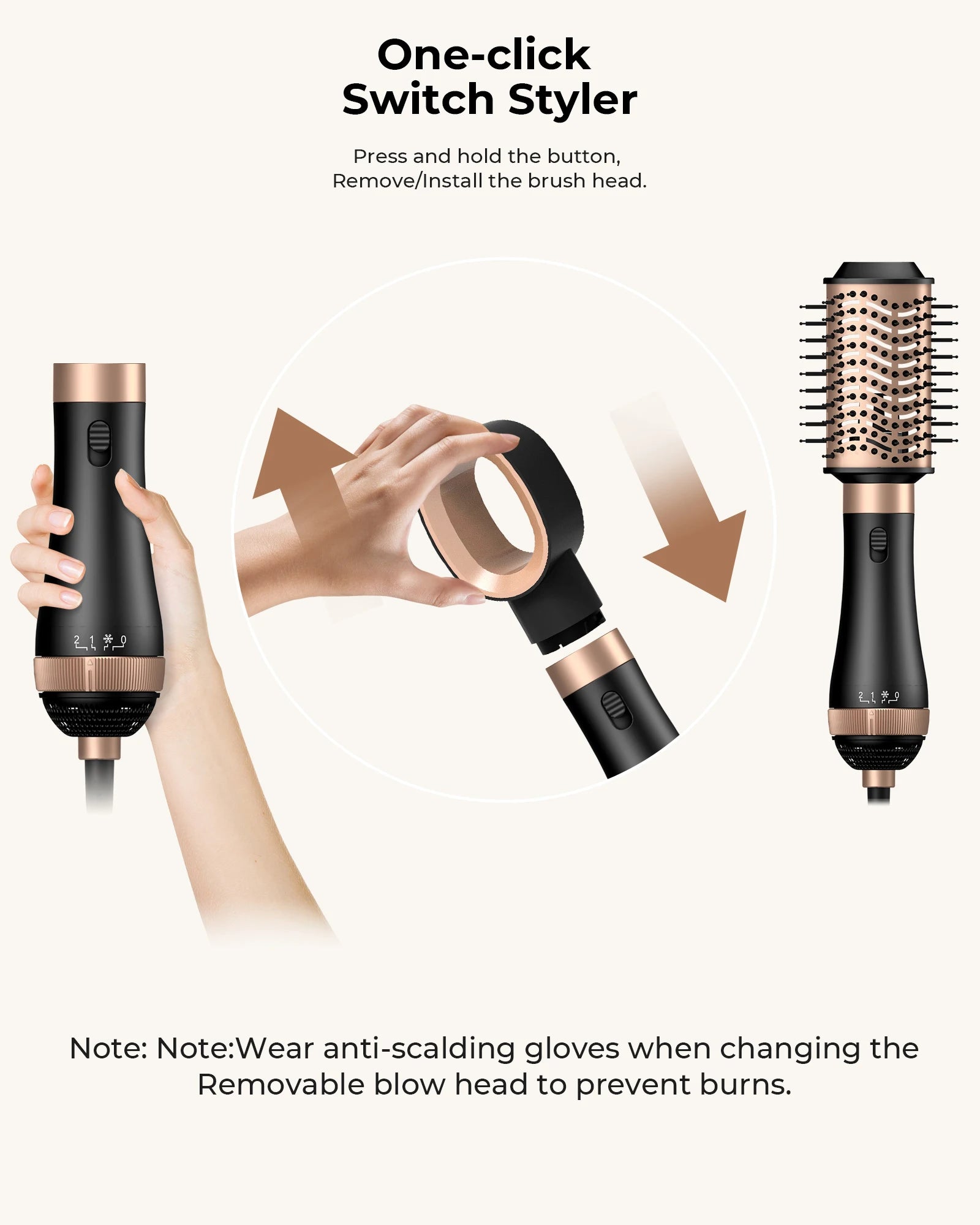 Professional Blow Dryer Brush 4 In 1 for Easy Styling Clean Vanilla Store
