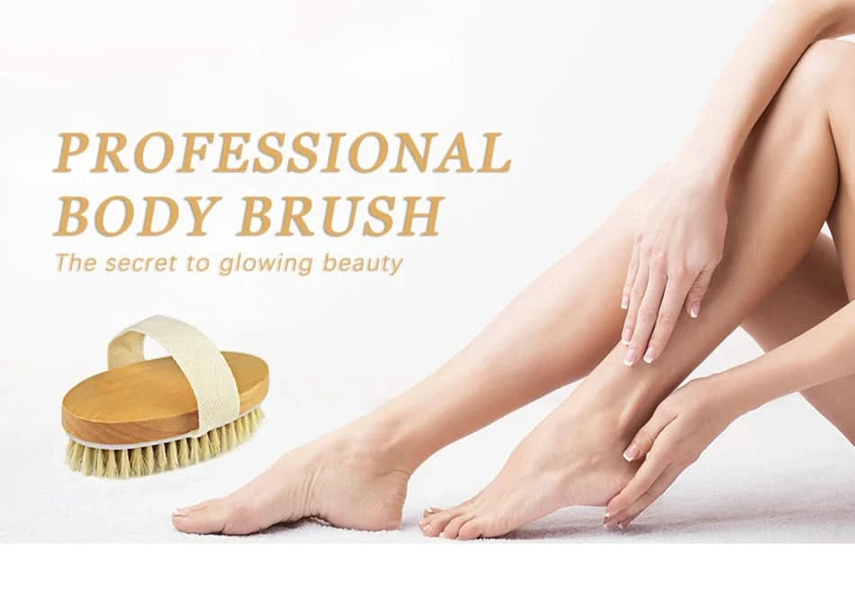Exfoliating Wooden Body Massage Shower Brush for Radiant Skin Clean Vanilla Store