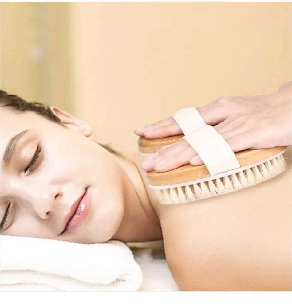 Exfoliating Wooden Body Massage Shower Brush for Radiant Skin Clean Vanilla Store