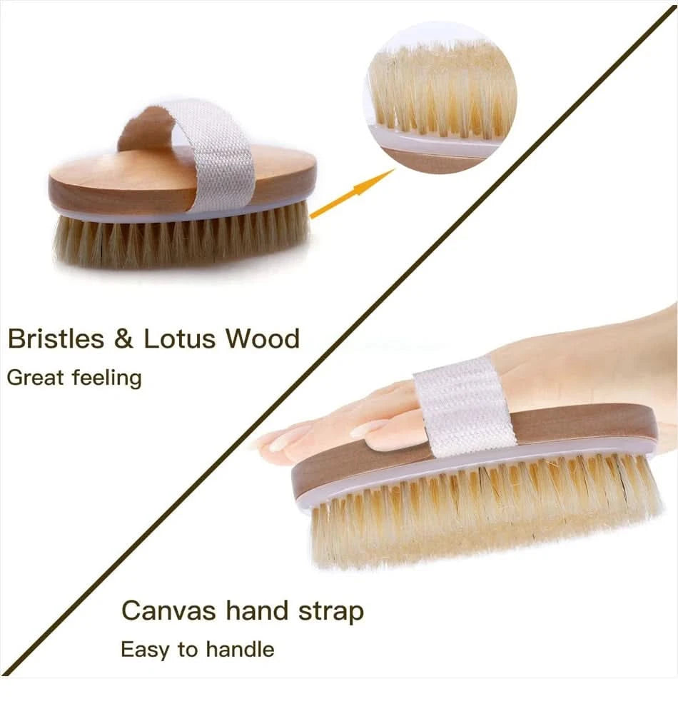 Exfoliating Wooden Body Massage Shower Brush for Radiant Skin Clean Vanilla Store