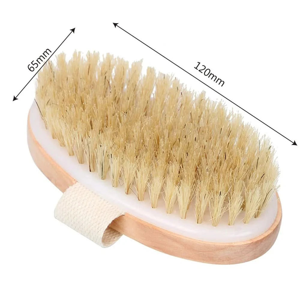 Exfoliating Wooden Body Massage Shower Brush for Radiant Skin Clean Vanilla Store