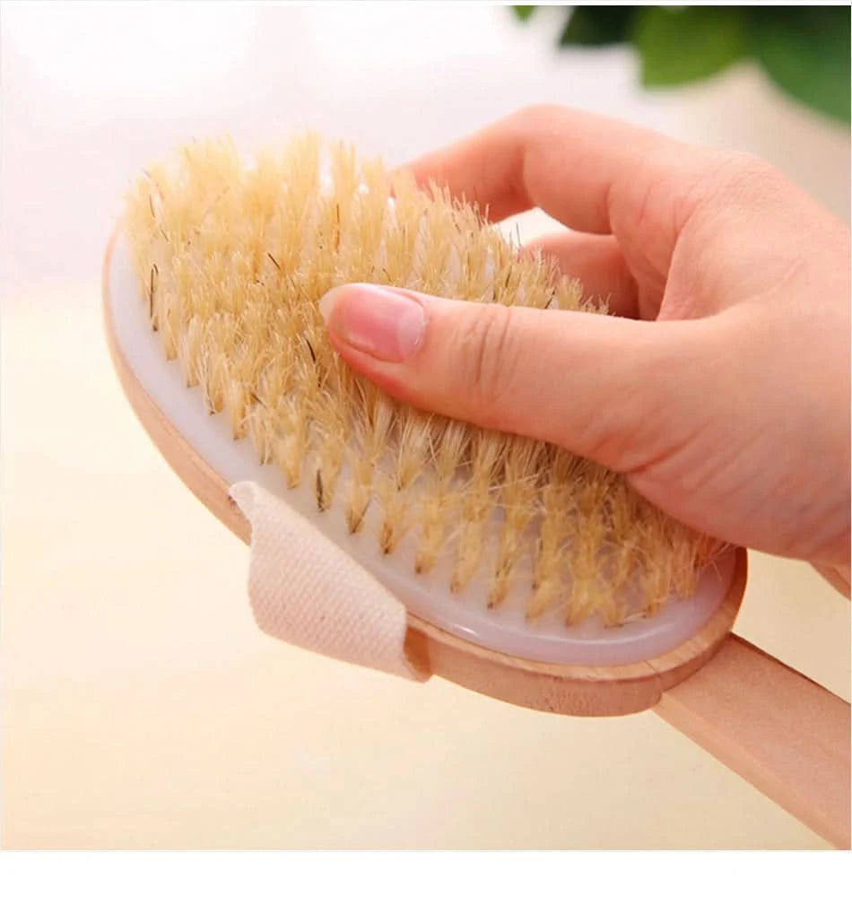 Exfoliating Wooden Body Massage Shower Brush for Radiant Skin Clean Vanilla Store