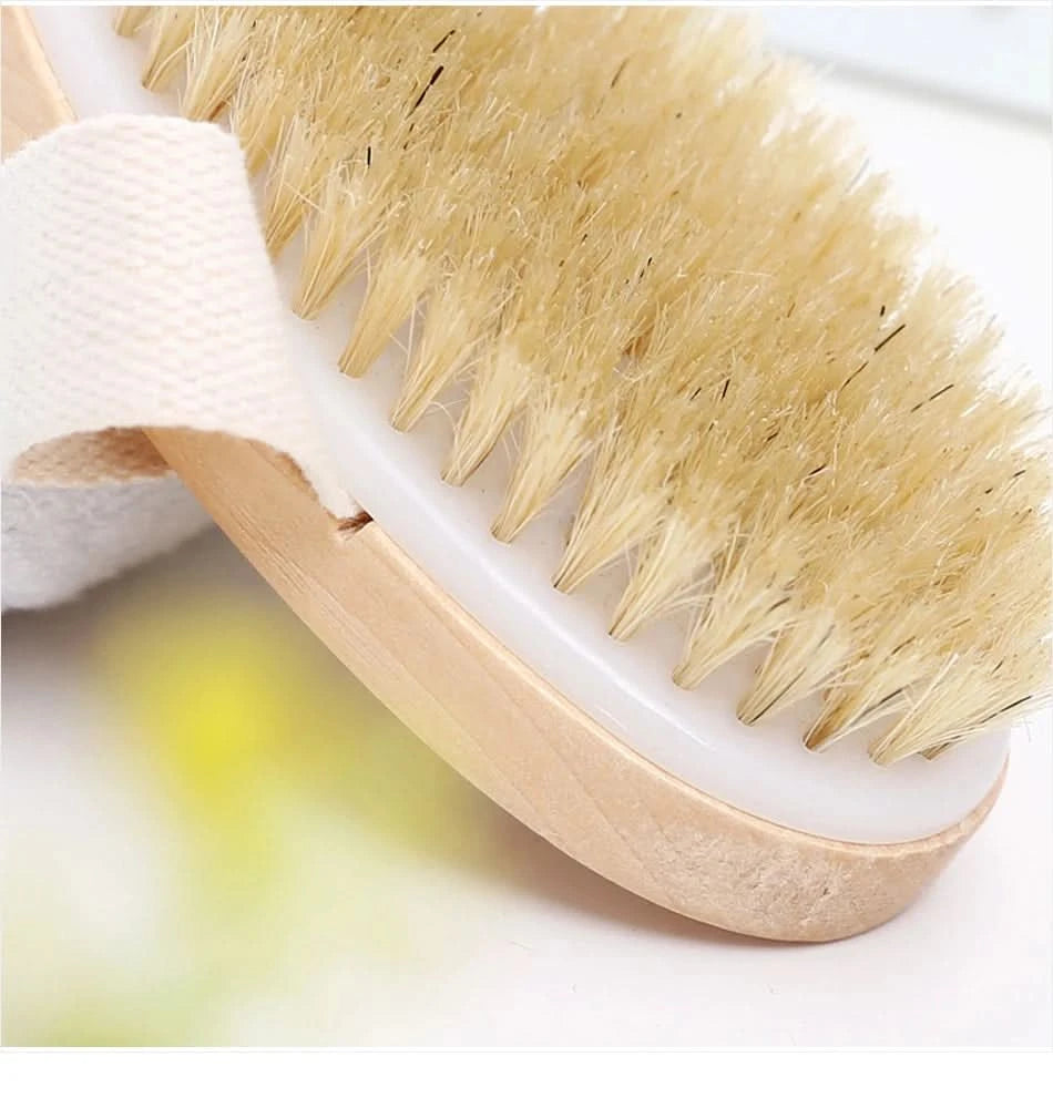 Exfoliating Wooden Body Massage Shower Brush for Radiant Skin Clean Vanilla Store