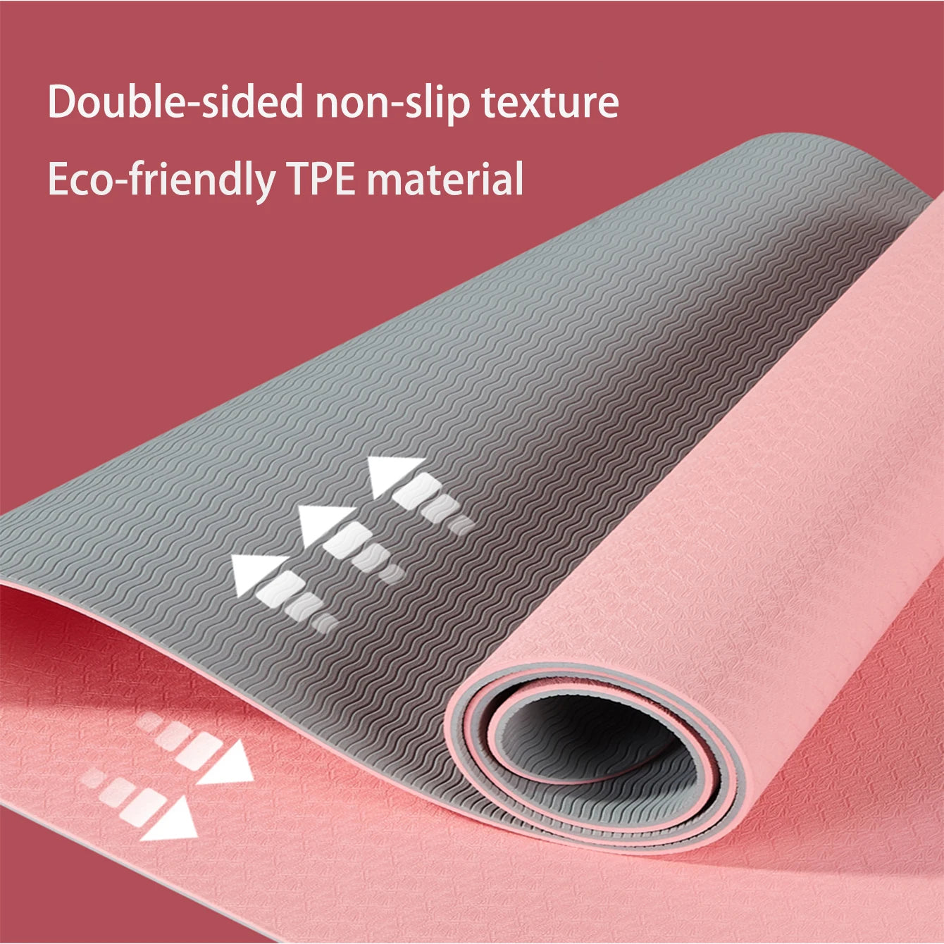 Eco-Friendly TPE Yoga Mat with Strap Non-Slip Clean Vanilla Store