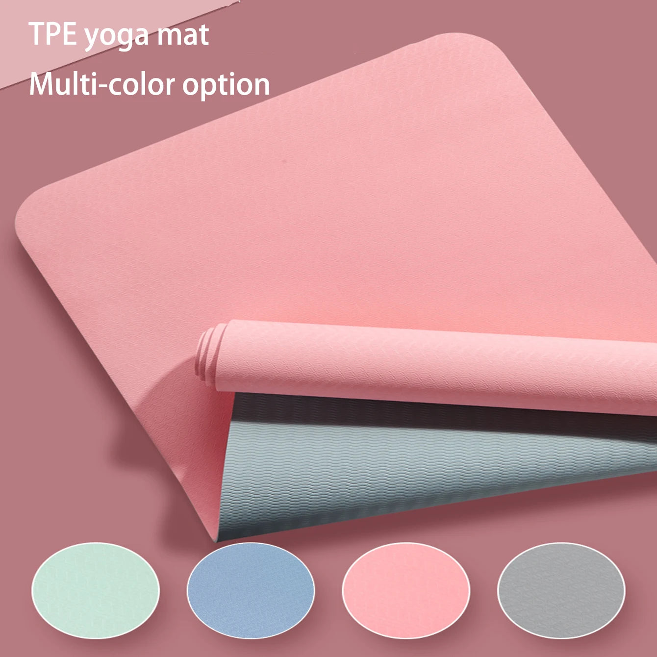 Eco-Friendly TPE Yoga Mat with Strap Non-Slip Clean Vanilla Store