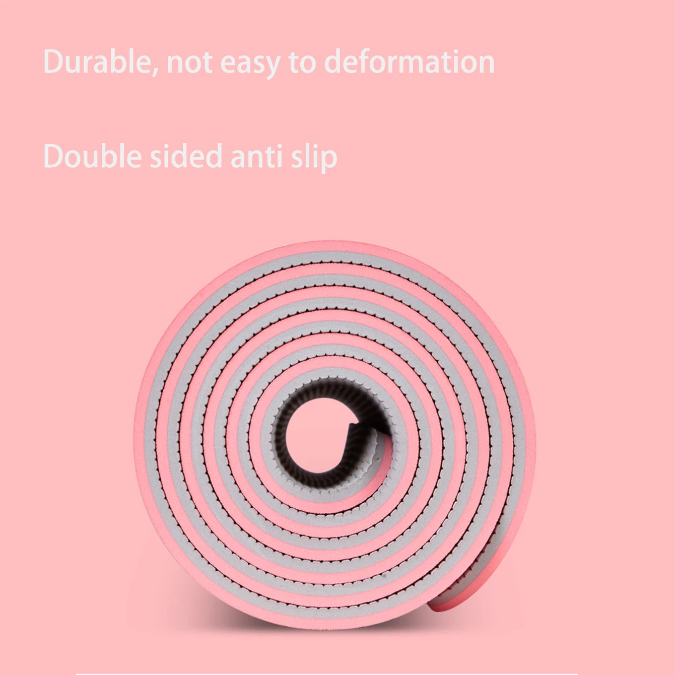 Eco-Friendly TPE Yoga Mat with Strap Non-Slip Clean Vanilla Store