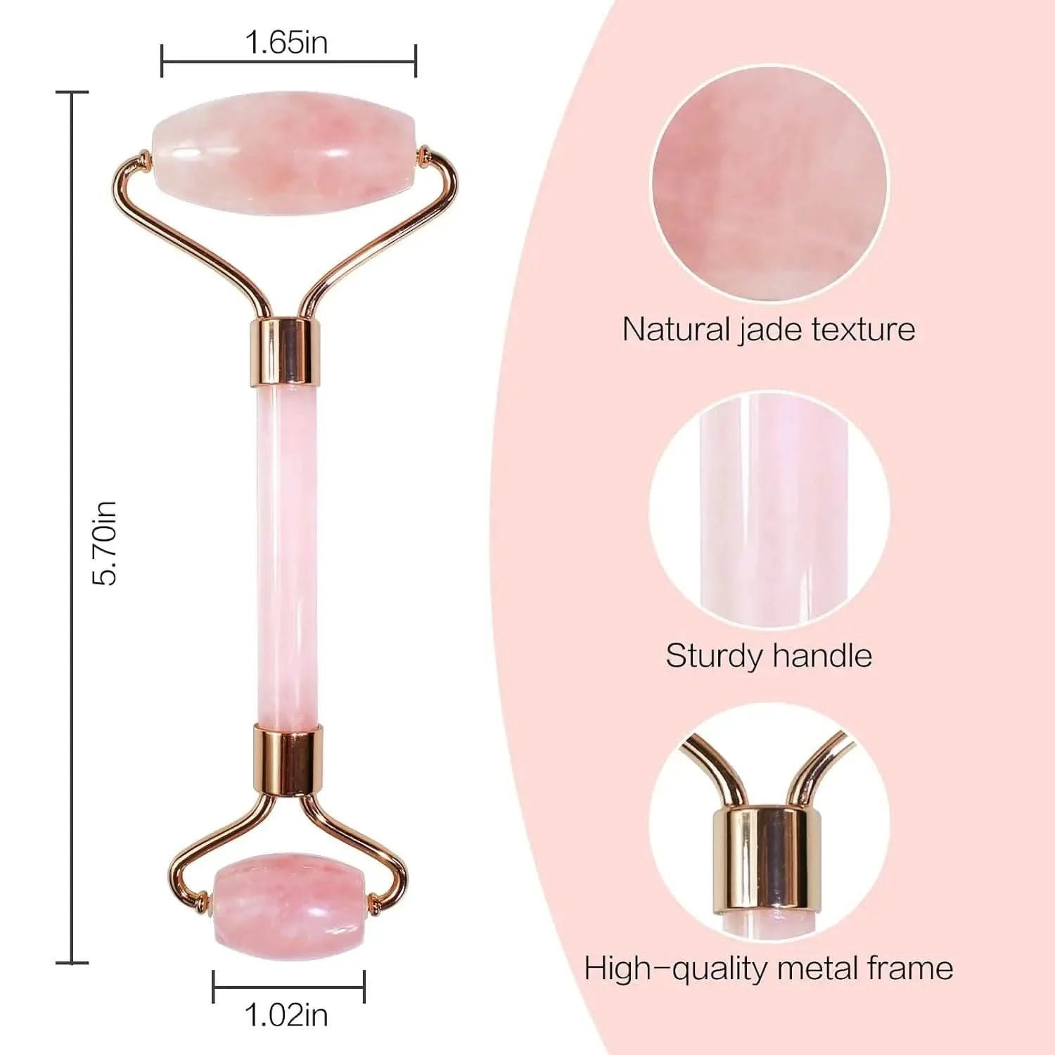 Natural Pink Rose Roller Gua Sha Set for Face Lifting Clean Vanilla Store