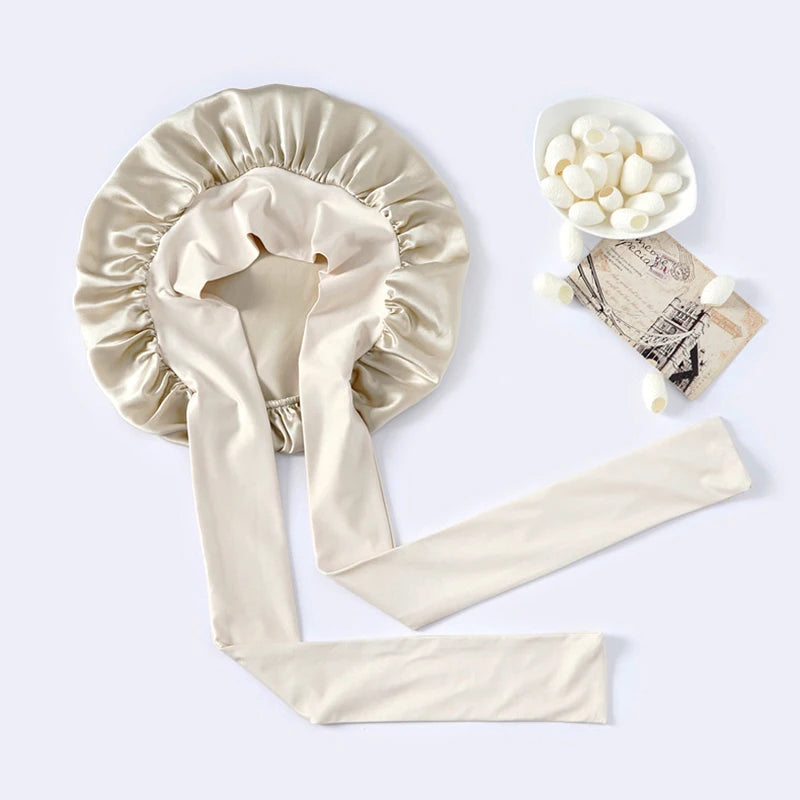 100% Pure Mulberry Silk Bonnet for Hair Care Clean Vanilla Store
