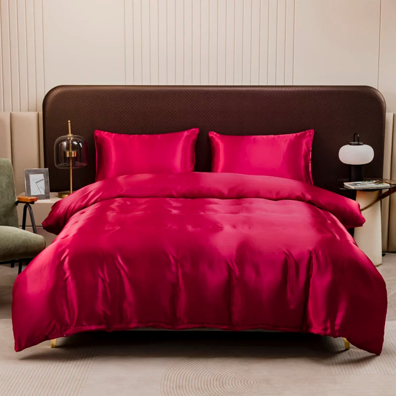 Solid Satin Bedding Set - Luxurious Sleep Experience Clean Vanilla Store