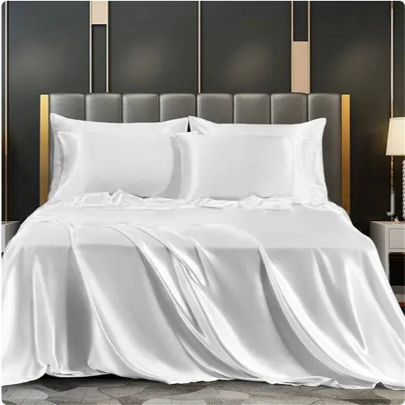Solid Satin Bedding Set - Luxurious Sleep Experience Clean Vanilla Store