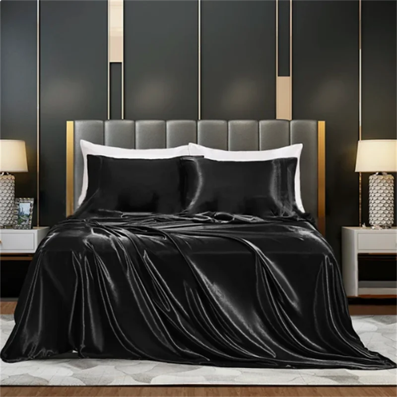 Solid Satin Bedding Set - Luxurious Sleep Experience Clean Vanilla Store