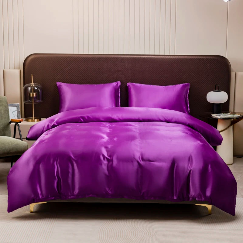 Solid Satin Bedding Set - Luxurious Sleep Experience Clean Vanilla Store