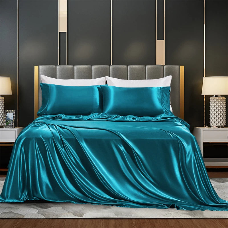 Solid Satin Bedding Set - Luxurious Sleep Experience Clean Vanilla Store