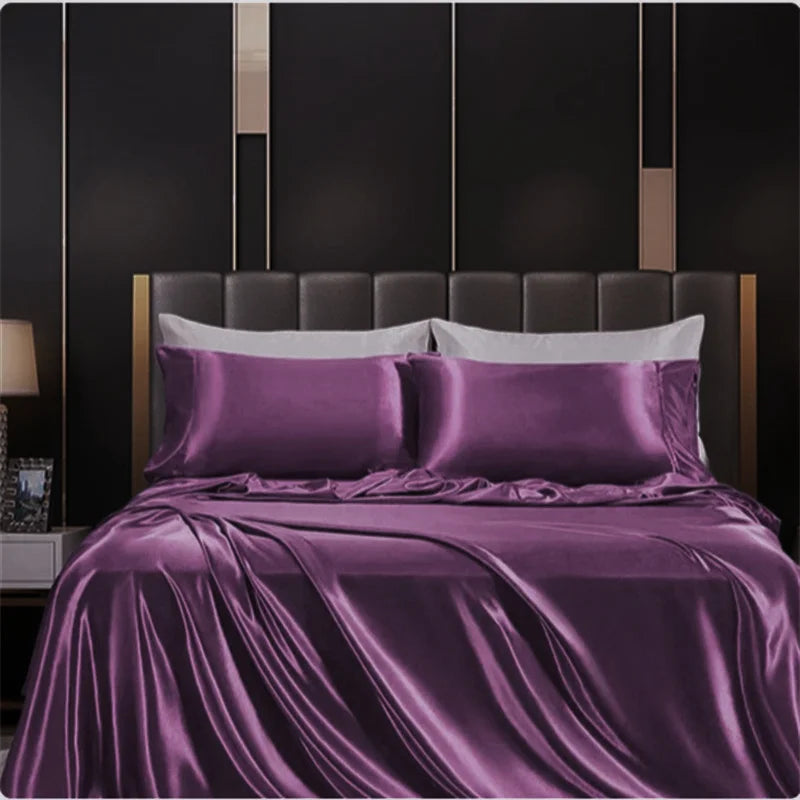 Solid Satin Bedding Set - Luxurious Sleep Experience Clean Vanilla Store