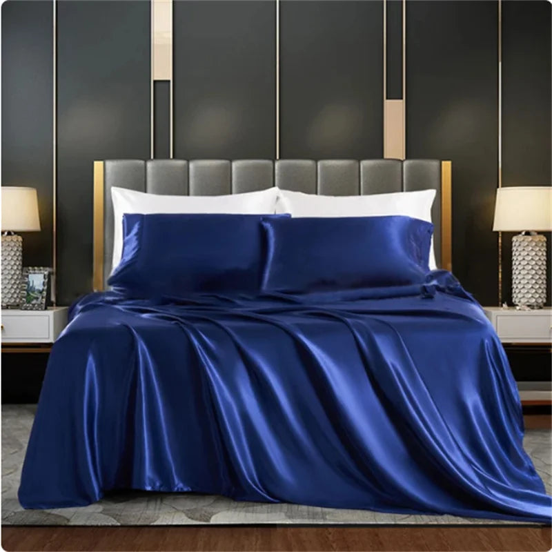 Solid Satin Bedding Set - Luxurious Sleep Experience Clean Vanilla Store