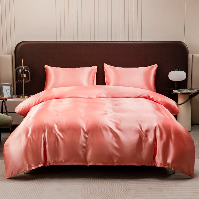 Solid Satin Bedding Set - Luxurious Sleep Experience Clean Vanilla Store