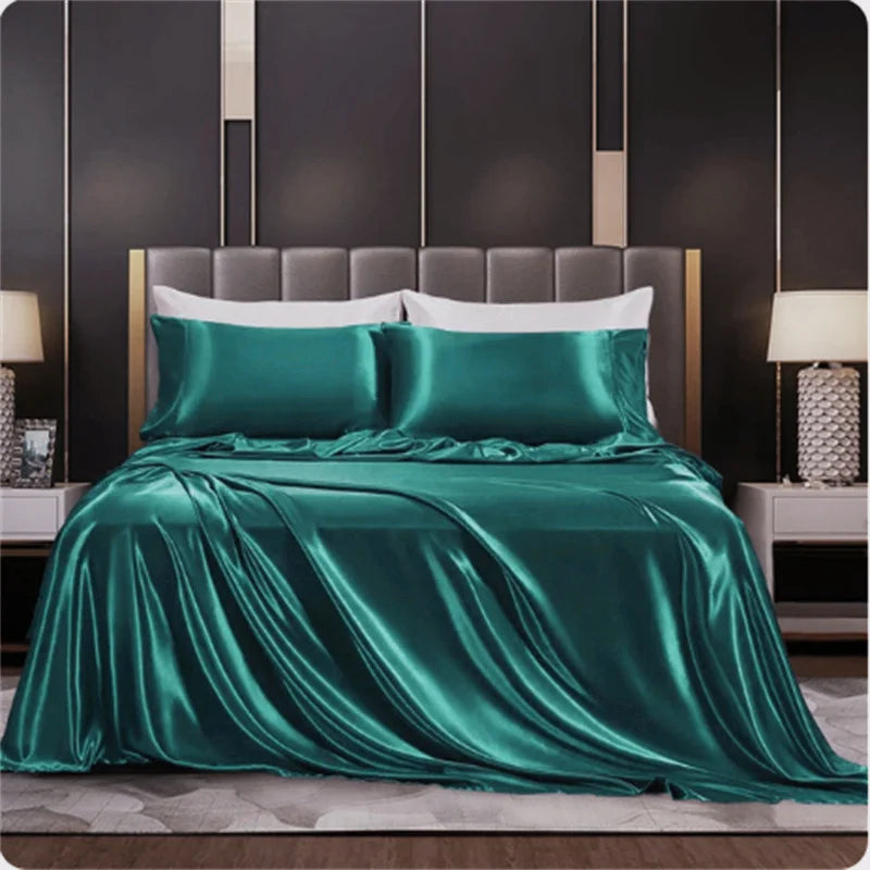 Solid Satin Bedding Set - Luxurious Sleep Experience Clean Vanilla Store