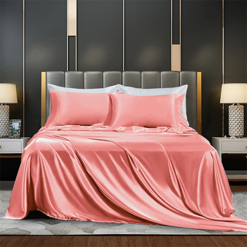 Solid Satin Bedding Set - Luxurious Sleep Experience Clean Vanilla Store