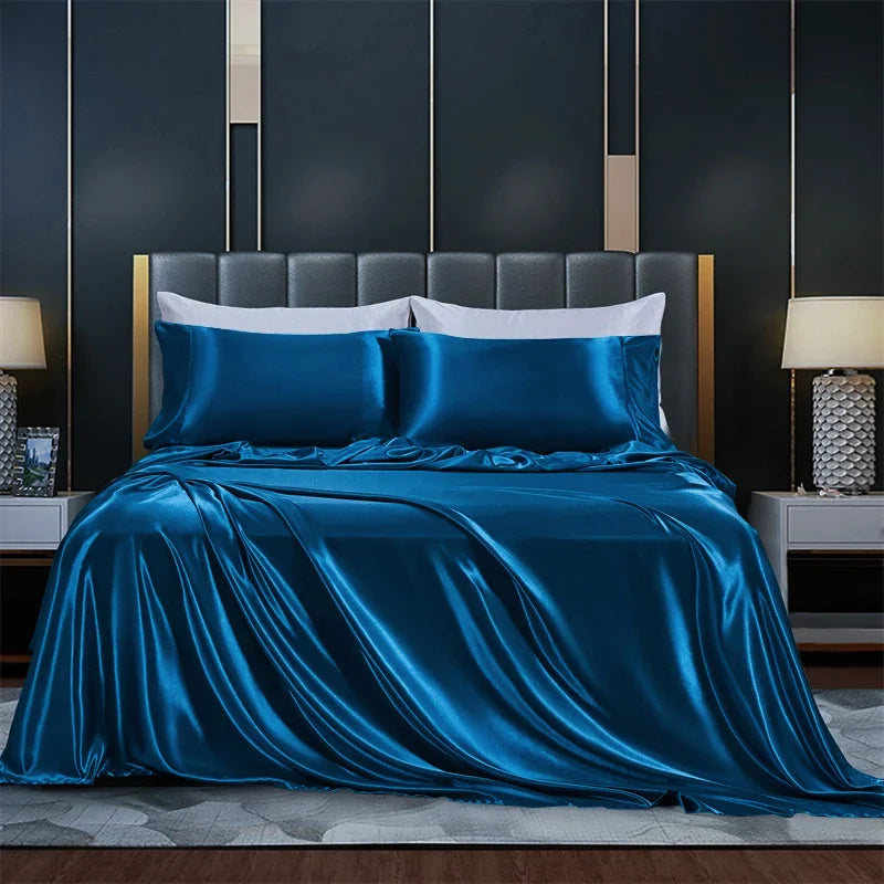 Solid Satin Bedding Set - Luxurious Sleep Experience Clean Vanilla Store