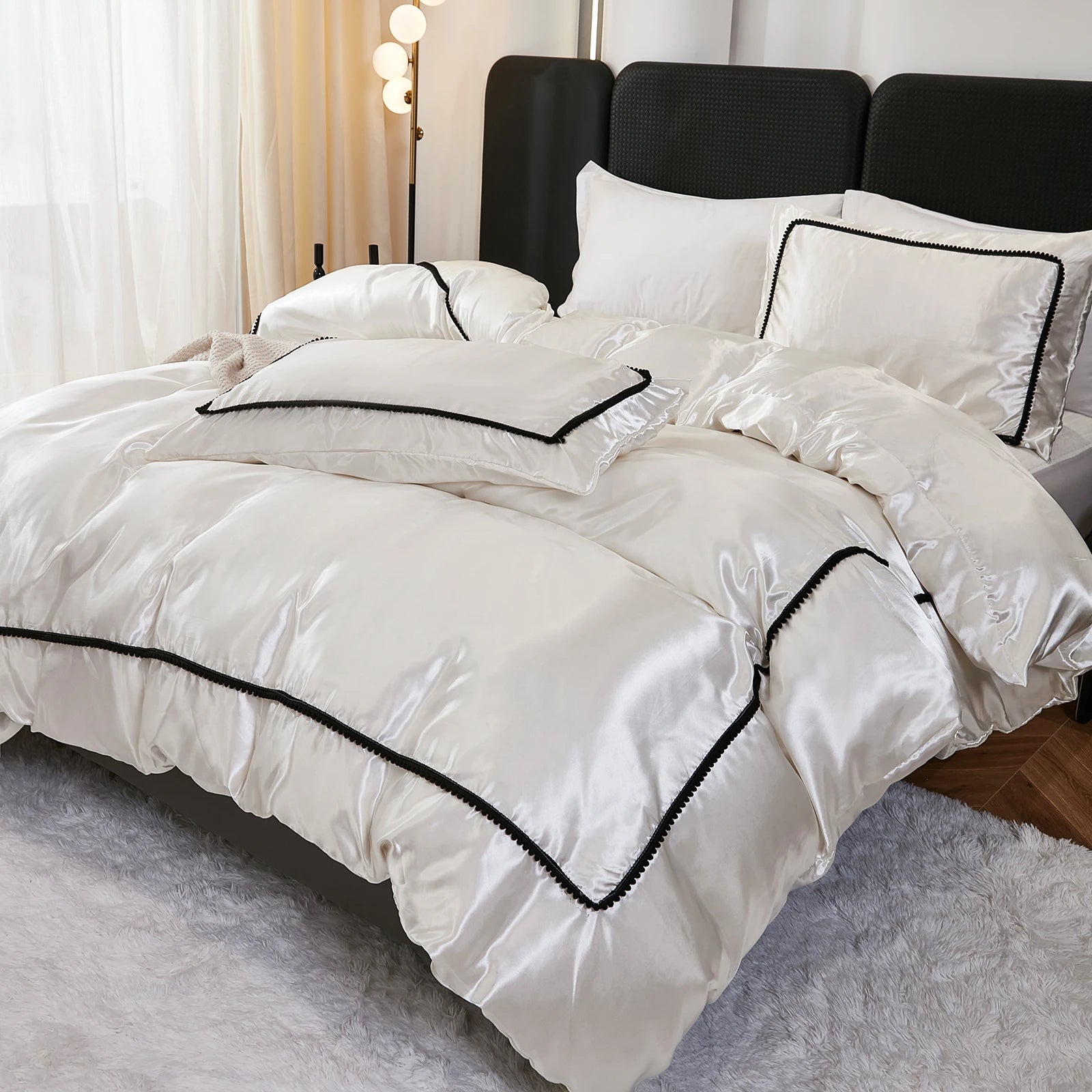 Satin Elegance Bedding Set | Luxurious Comfort 3Pcs Clean Vanilla Store