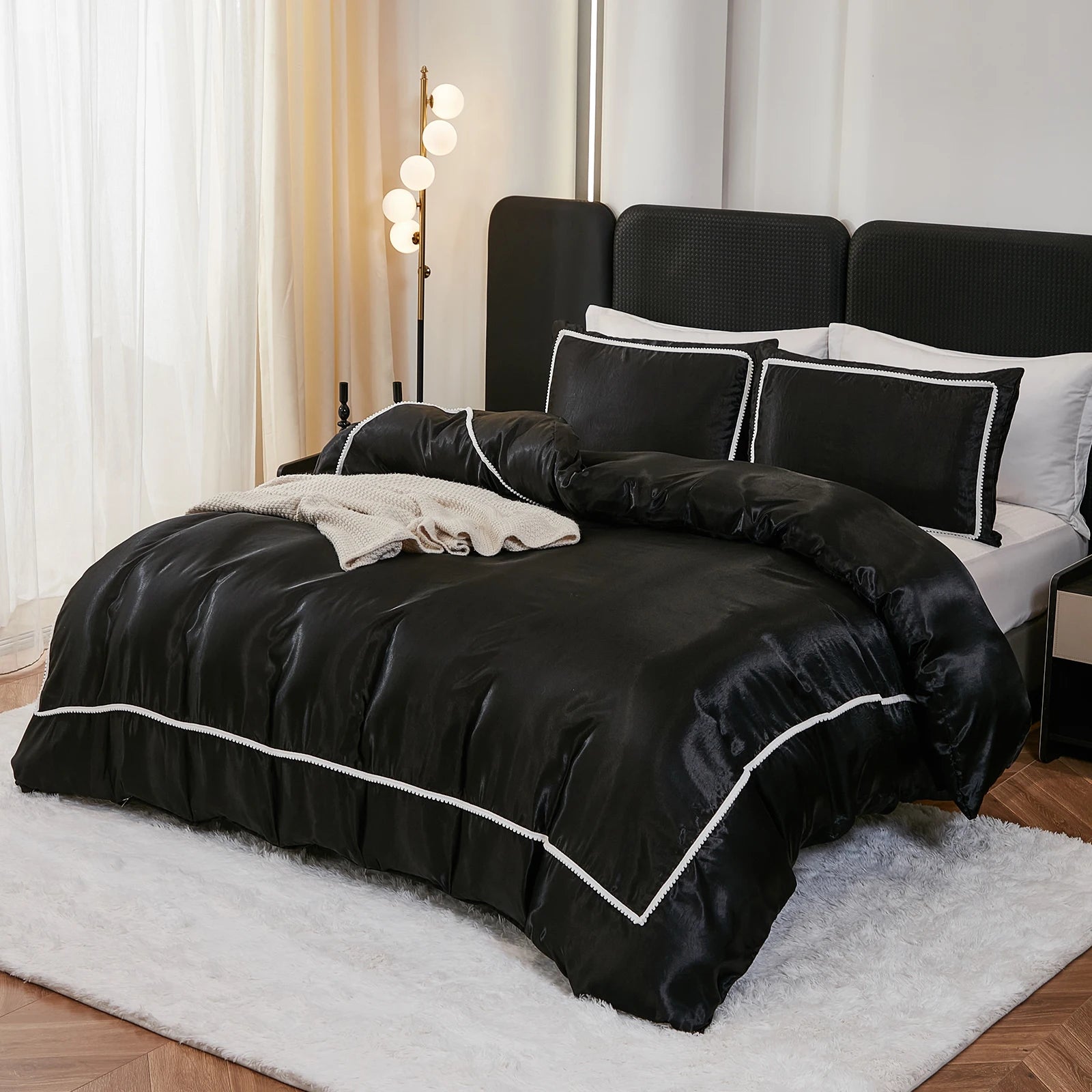 Satin Elegance Bedding Set | Luxurious Comfort 3Pcs Clean Vanilla Store