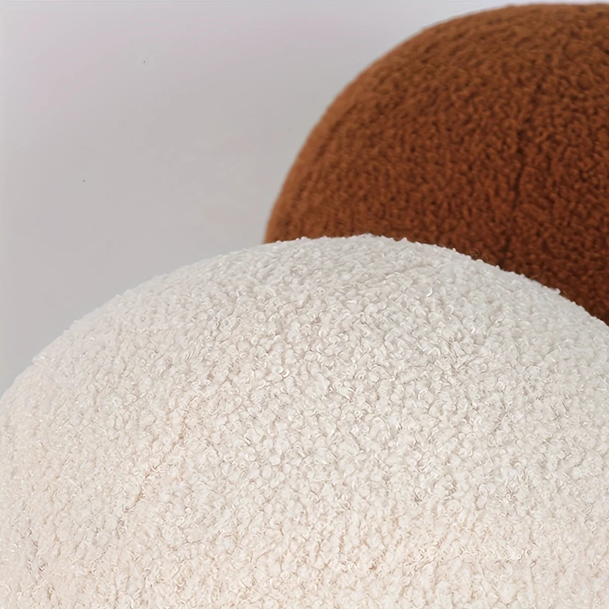 Spherical Boucle Throw Pillow Cushion for Cozy Style Clean Vanilla Store