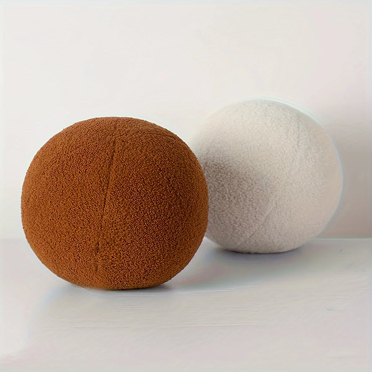 Spherical Boucle Throw Pillow Cushion for Cozy Style Clean Vanilla Store