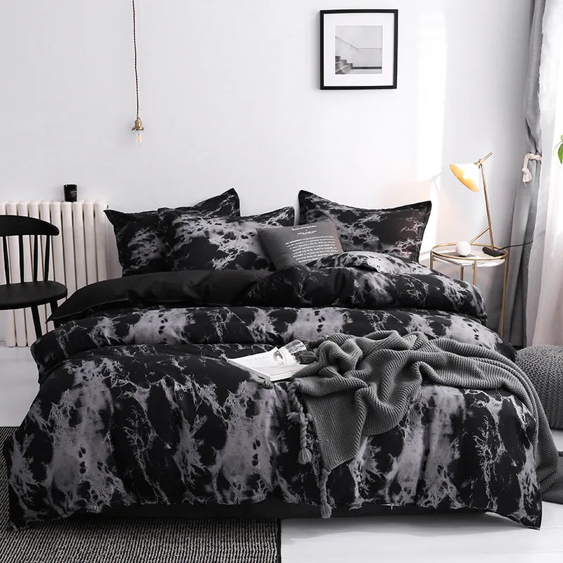 Soft Marble Duvet Cover Set for Cozy Bedroom 2pcs Clean Vanilla Store