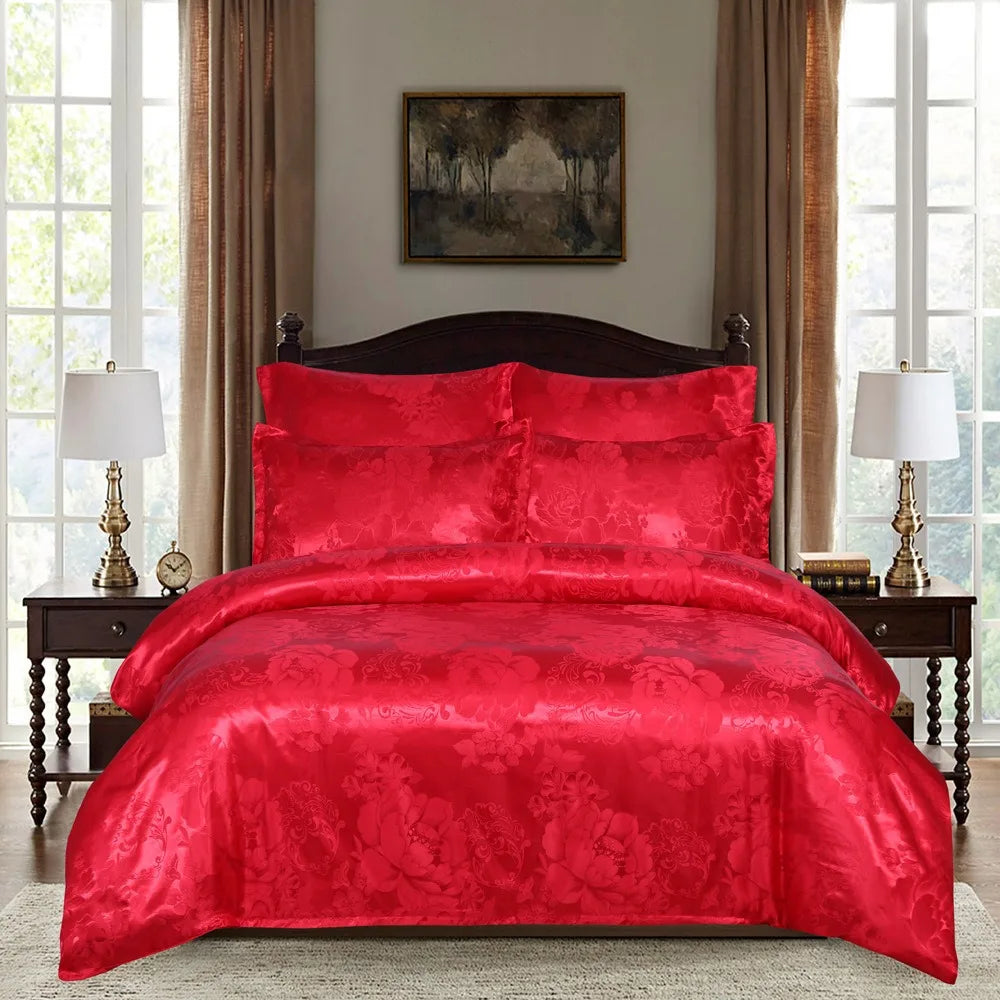 Luxury Silk Satin Bedding Set - Timeless Comfort 3-Piece Clean Vanilla Store