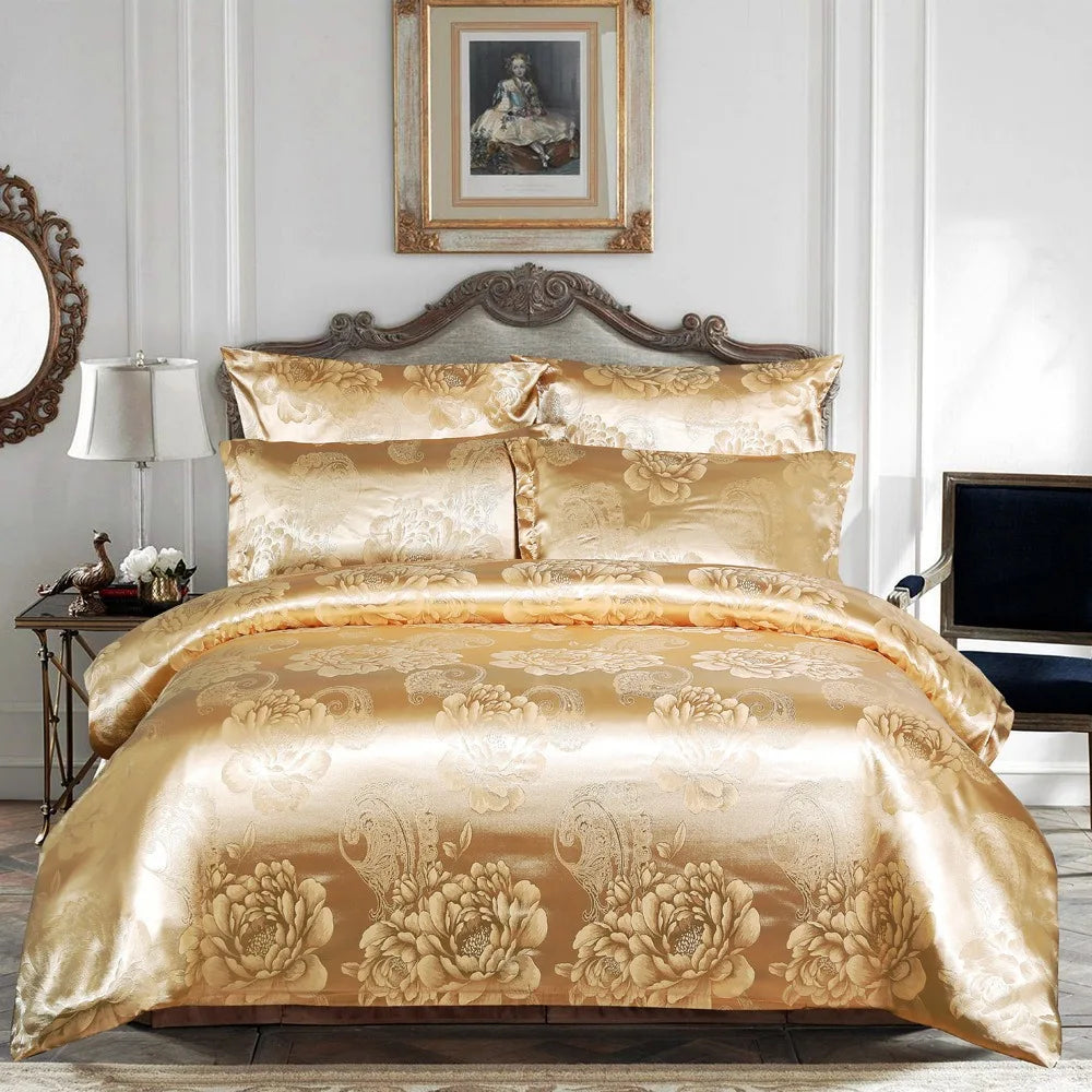 Luxury Silk Satin Bedding Set - Timeless Comfort 3-Piece Clean Vanilla Store