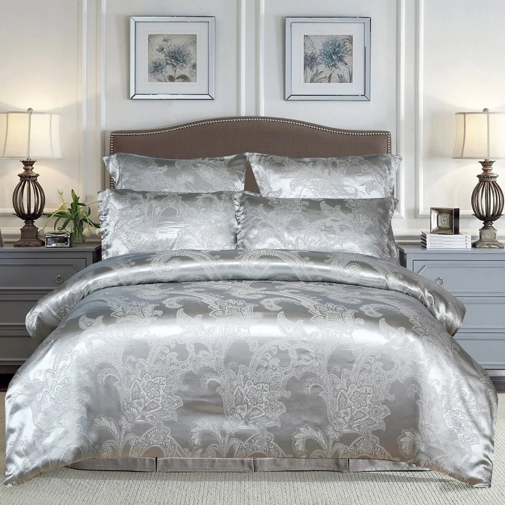 Luxury Silk Satin Bedding Set - Timeless Comfort 3-Piece Clean Vanilla Store