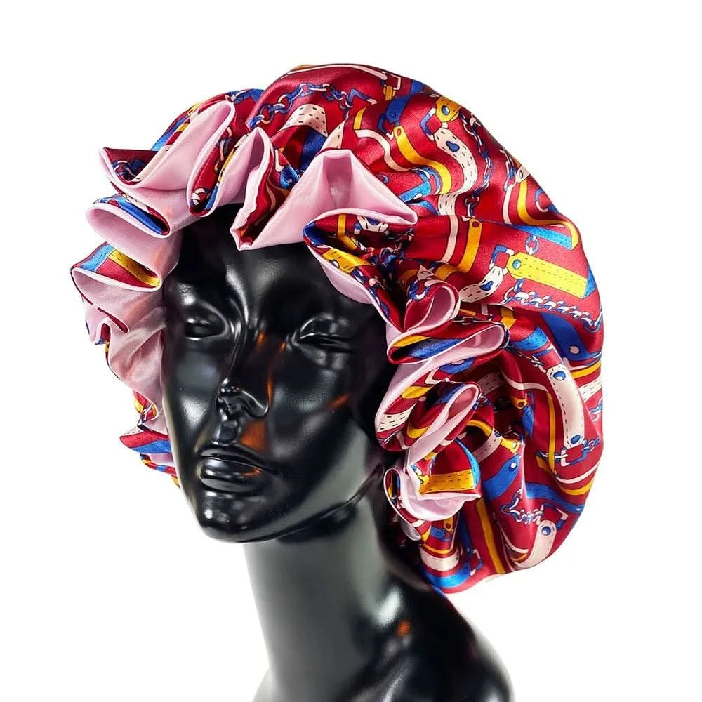 Women Silky Satin Bonnet Cap - Double Layer Design Clean Vanilla Store