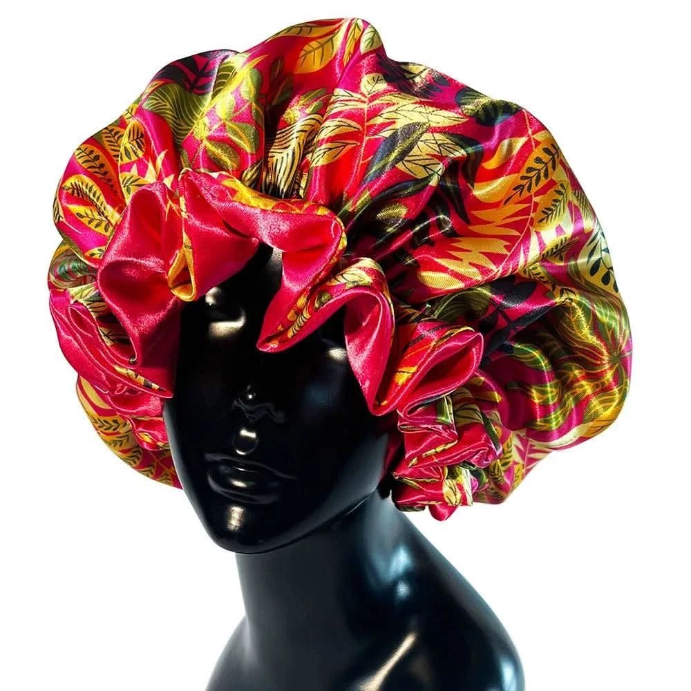 Women Silky Satin Bonnet Cap - Double Layer Design Clean Vanilla Store