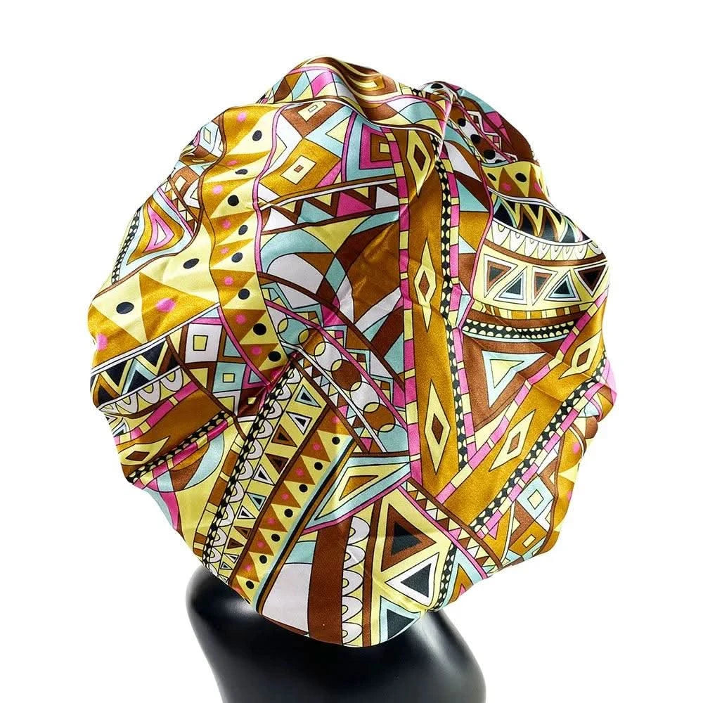 Women Silky Satin Bonnet Cap - Double Layer Design Clean Vanilla Store