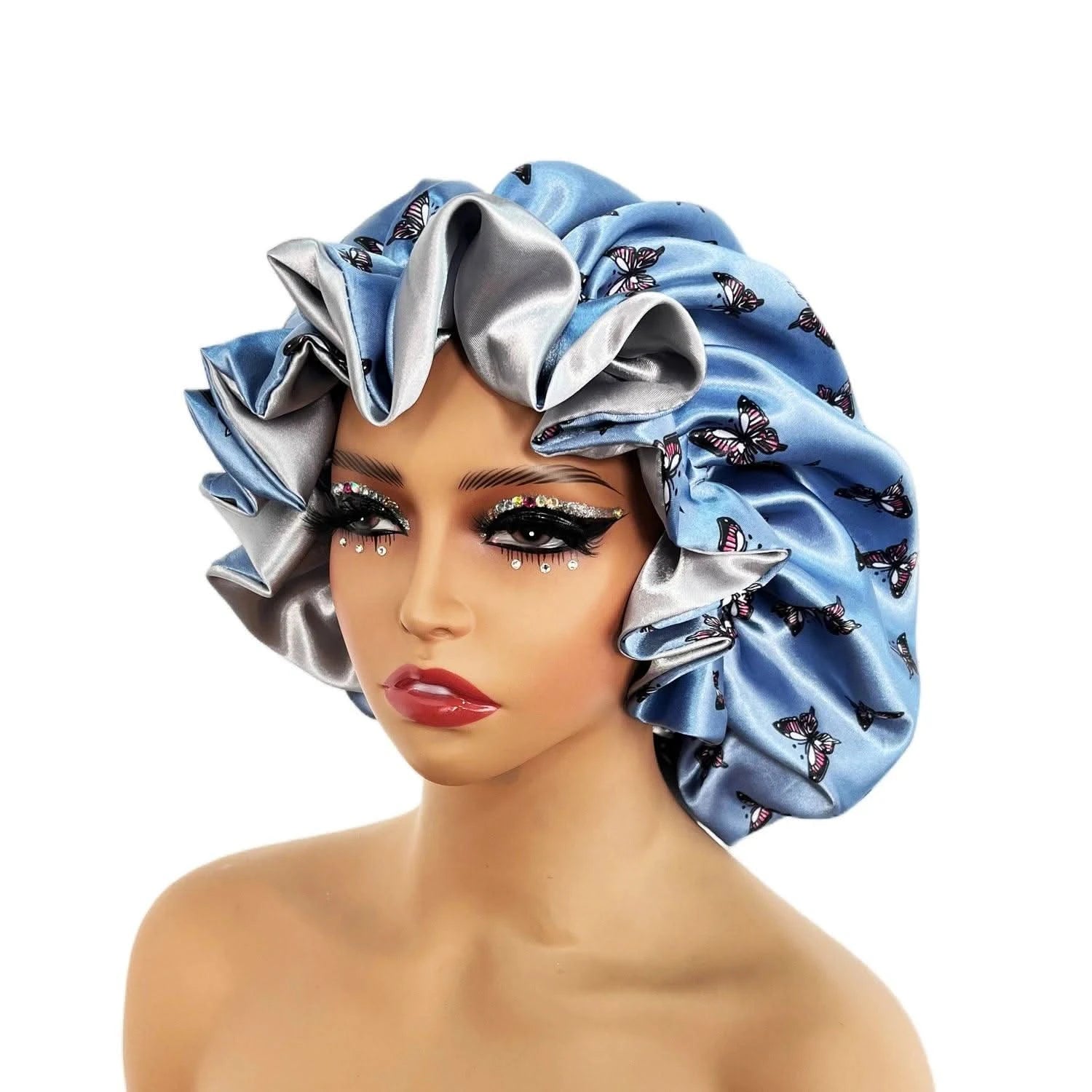 Women Silky Satin Bonnet Cap - Double Layer Design Clean Vanilla Store