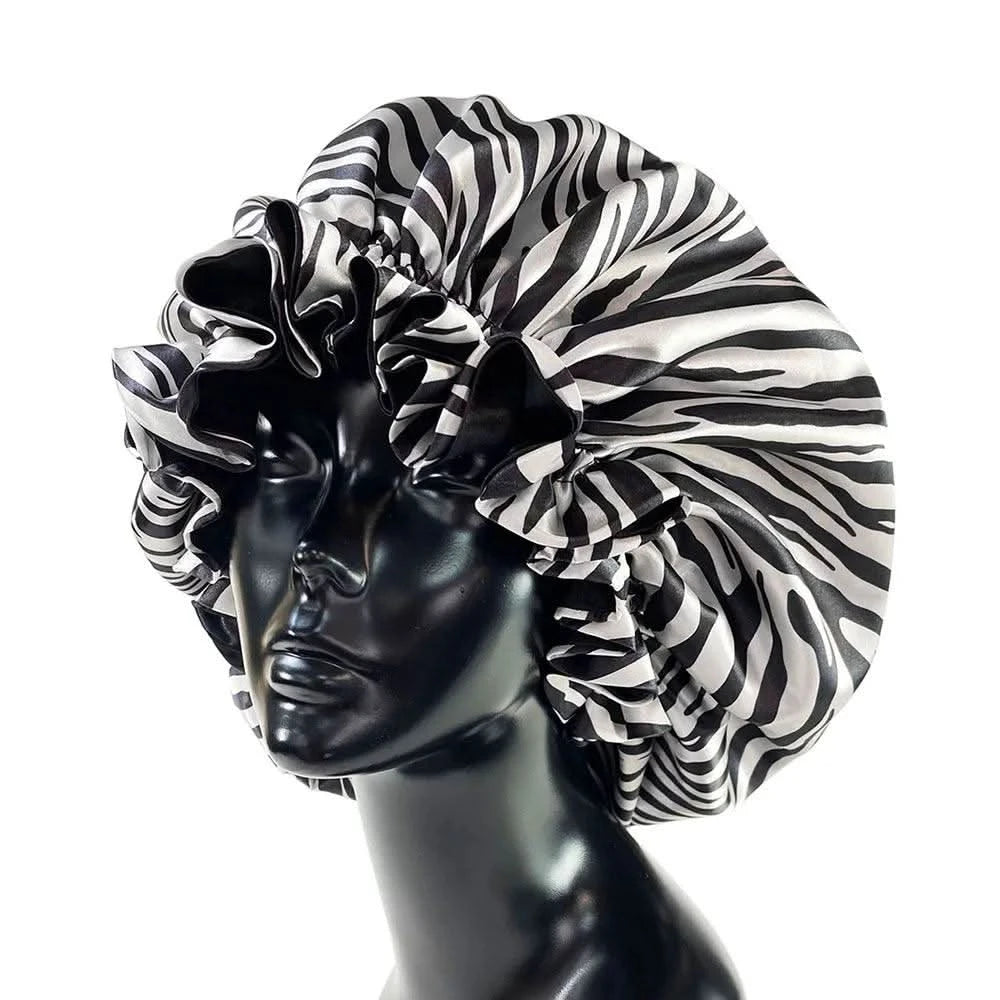 Women Silky Satin Bonnet Cap - Double Layer Design Clean Vanilla Store