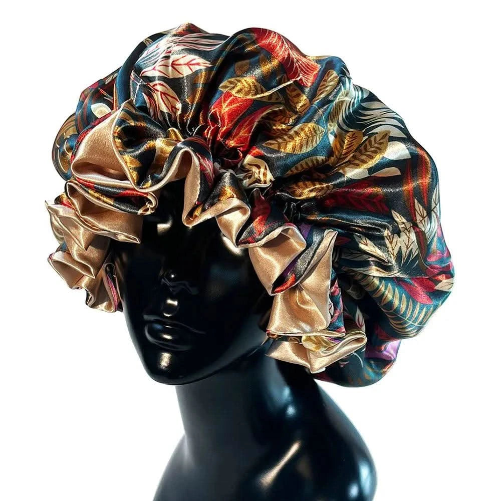 Women Silky Satin Bonnet Cap - Double Layer Design Clean Vanilla Store